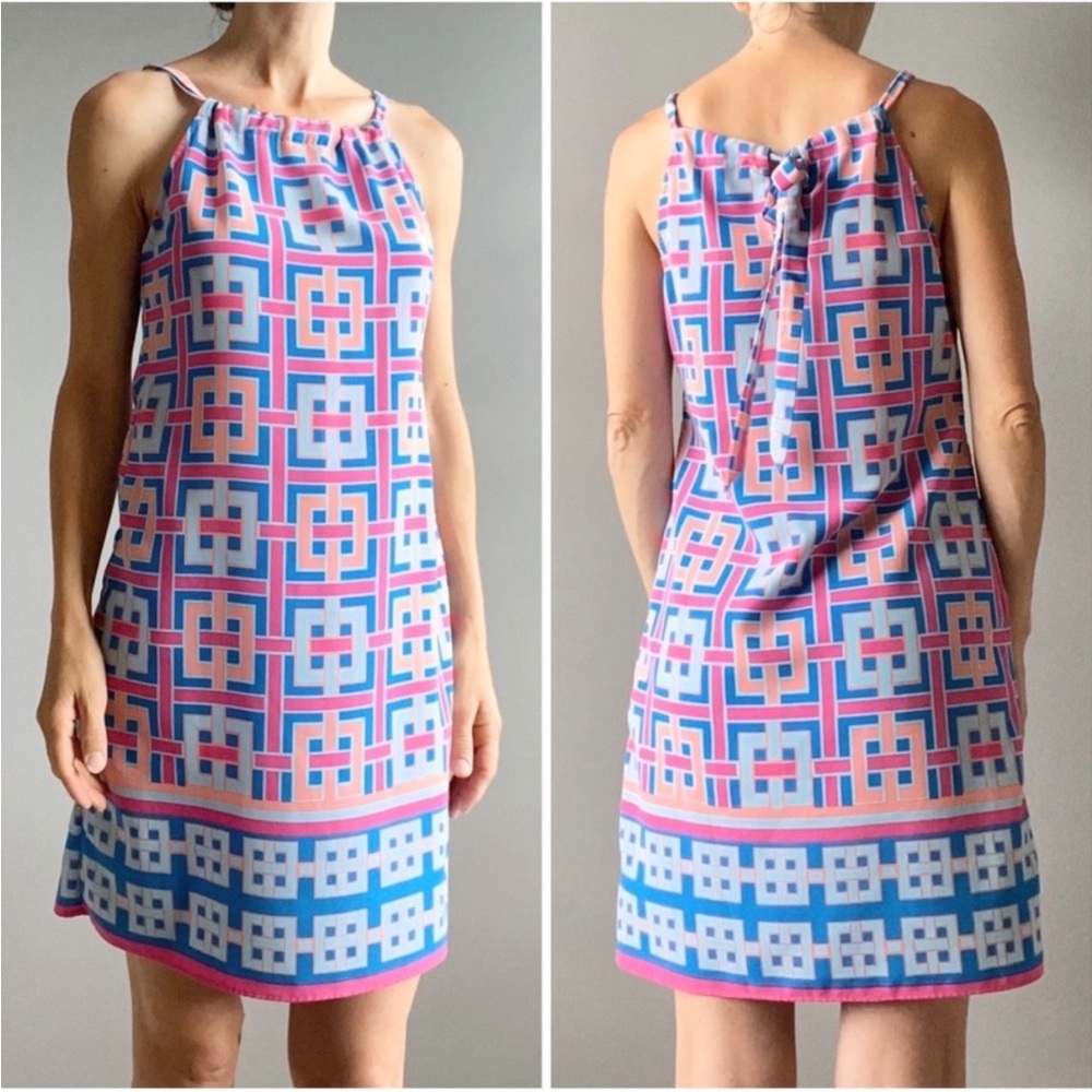 Crown & Ivy Bali Adventure Geometric Print Shift Dress Petite Small
